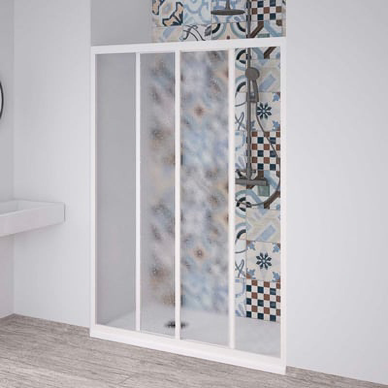 PORTA DOCCIA A UN ANTA FISSA E UNA SCORREVOLE "ACRIL" BIANCO PASTELLO 00206