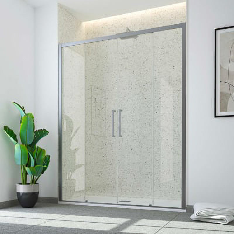 PORTA DOCCIA 2 ANTE FISSE E 2 ANTE SCORREVOLI "ESSENCE" VETRO TRASPARENTE 00232