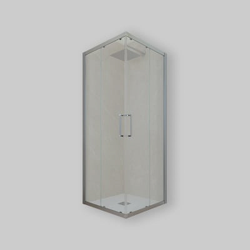 LATO PER BOX DOCCIA ANGOLARE "KUADRO" 1 ANTA FISSA E 1 SCORREVOLE VETRO TRASPARENTE 00246