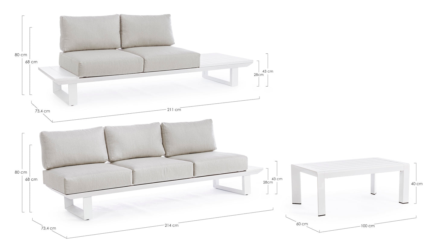 SET SALOTTO ANG.C-C KONNOR BIANCO CX21