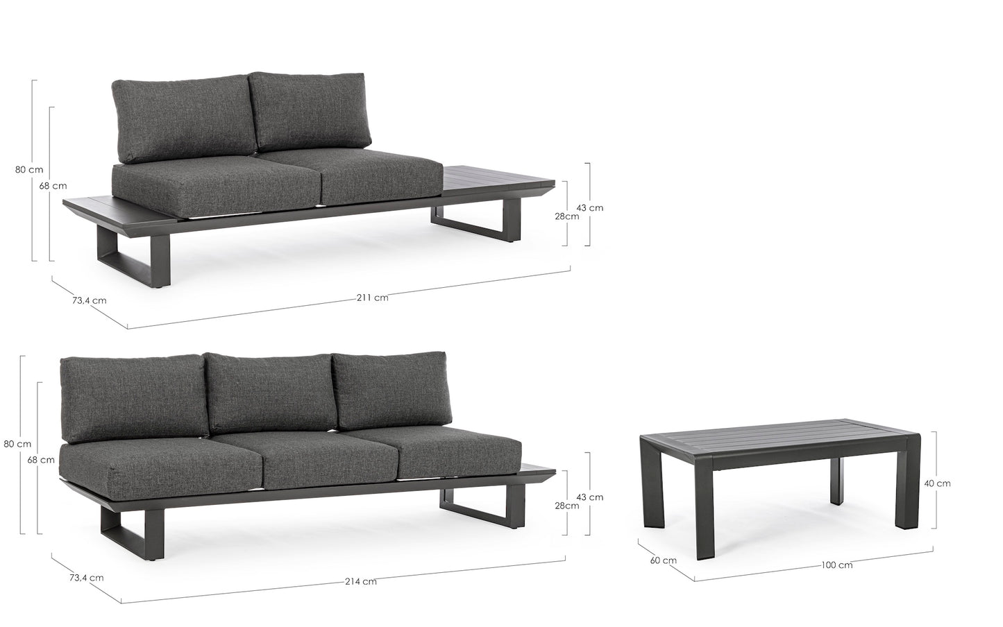 SET SALOTTO ANG.C-C KONNOR ANTRACITECX23