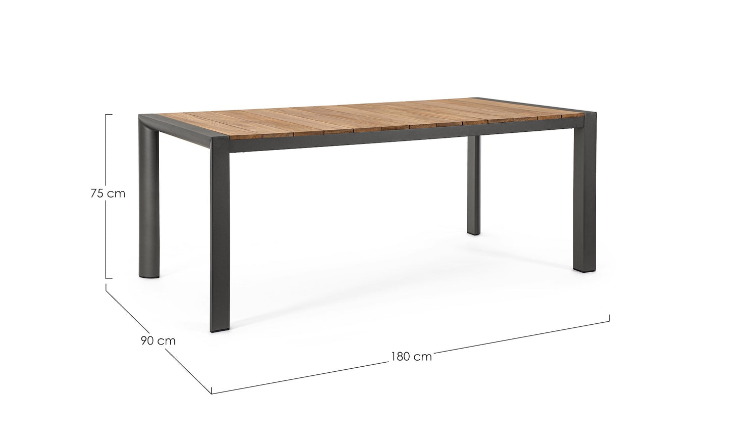 TAVOLO CAMERON 180X90 ANTRACITE GK52