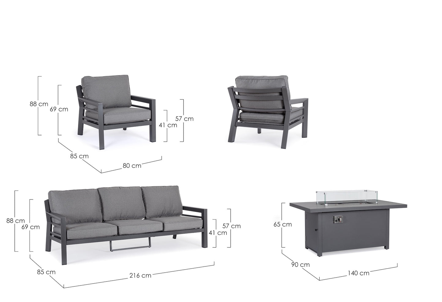 SET4 SALOTTO C-C HENDRIX ANTRACITE PG61