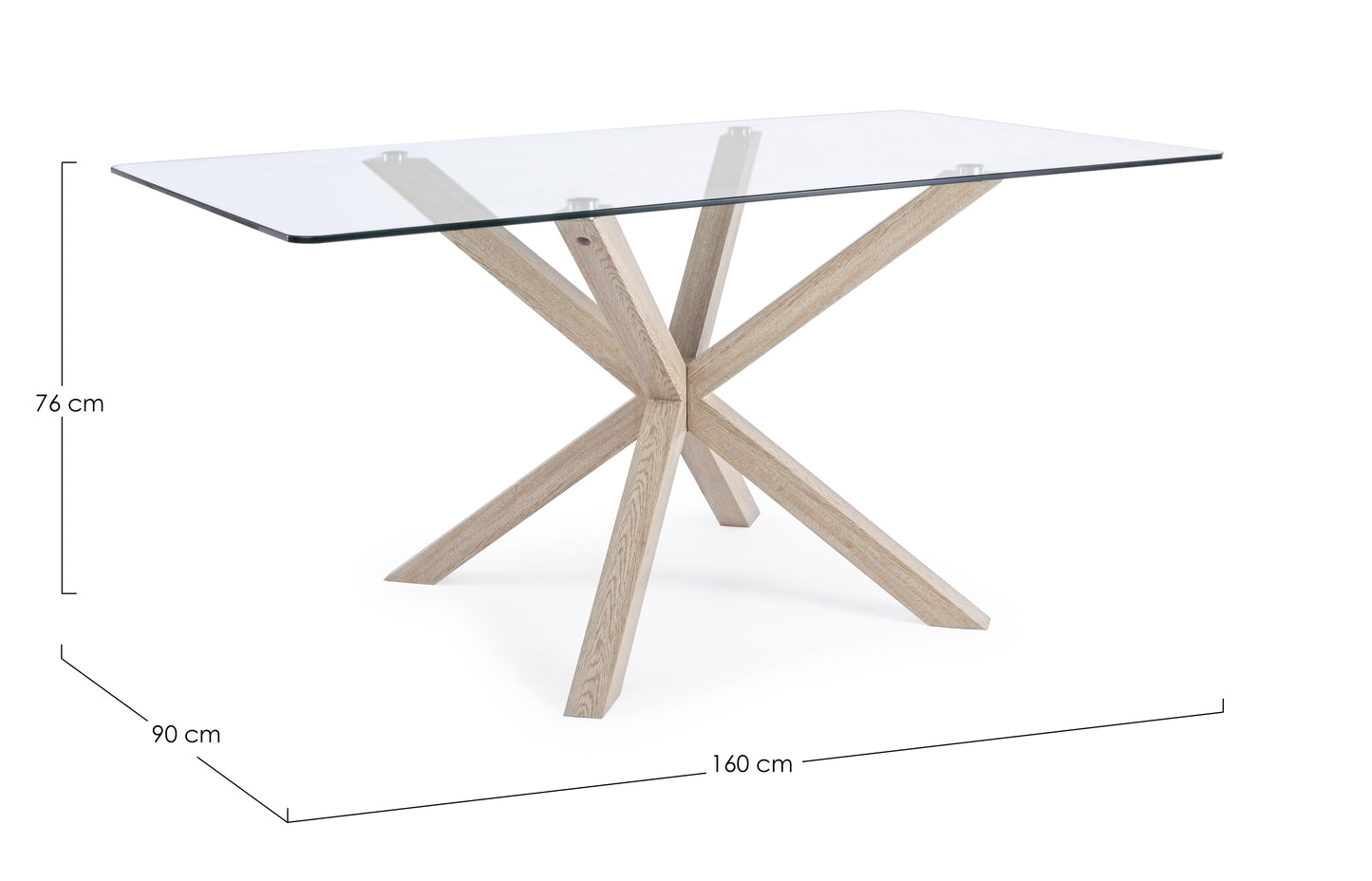 TAVOLO MAY RETT GAMBA NAT 160X90