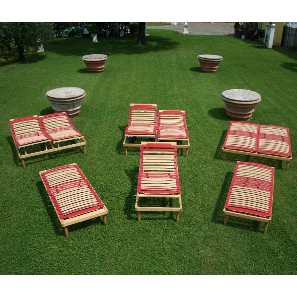 Rete letto per ogni tipo di materasso a doghe in legno con alza testa e alza piedi a movimento manuale - Venere M