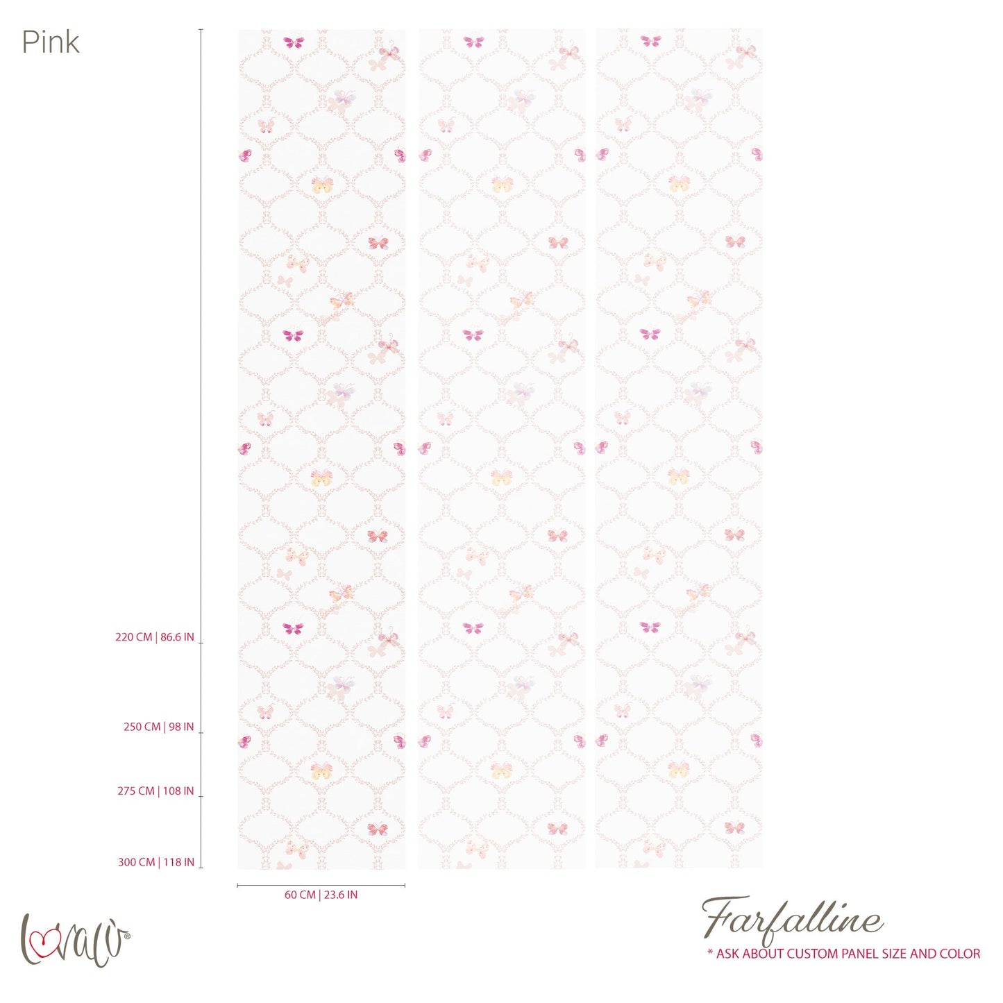 Carta da parati - Farfalline rosa