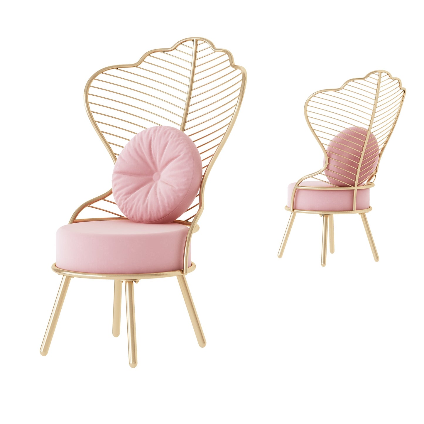 Sedia principessa dorata dimensioni 69x50x110 cm