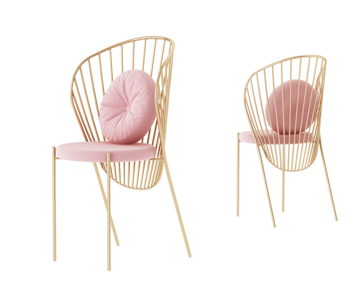 Sedia "Shell" Sedia in metallo dorato a forma di conchiglia - 50x45x96 cm