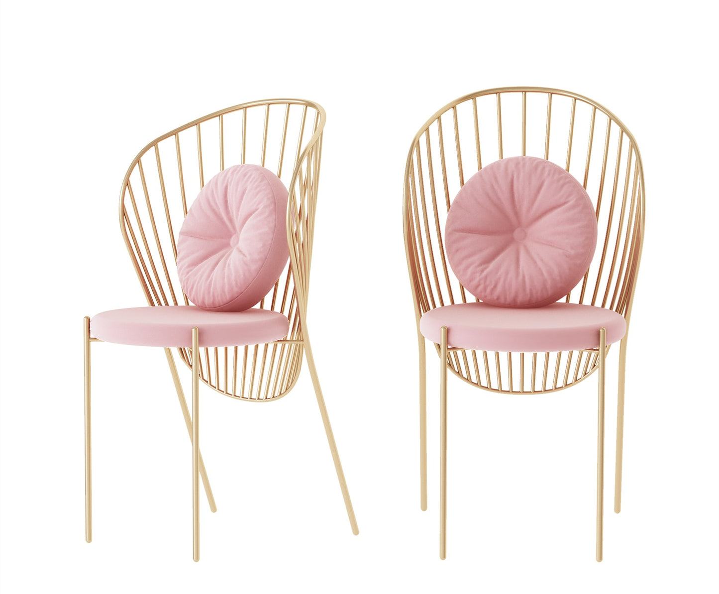 Sedia "Shell" Sedia in metallo dorato a forma di conchiglia - 50x45x96 cm