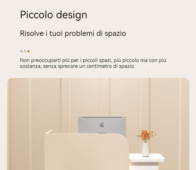 Bancone cassa piccolo e moderno Dotato di luci LED Cassetti con serratura per garantire la sicurezza degli oggetti di valore Ideale per negozi centri estetici e parrucchieri.Color bianco 95*45*100/140