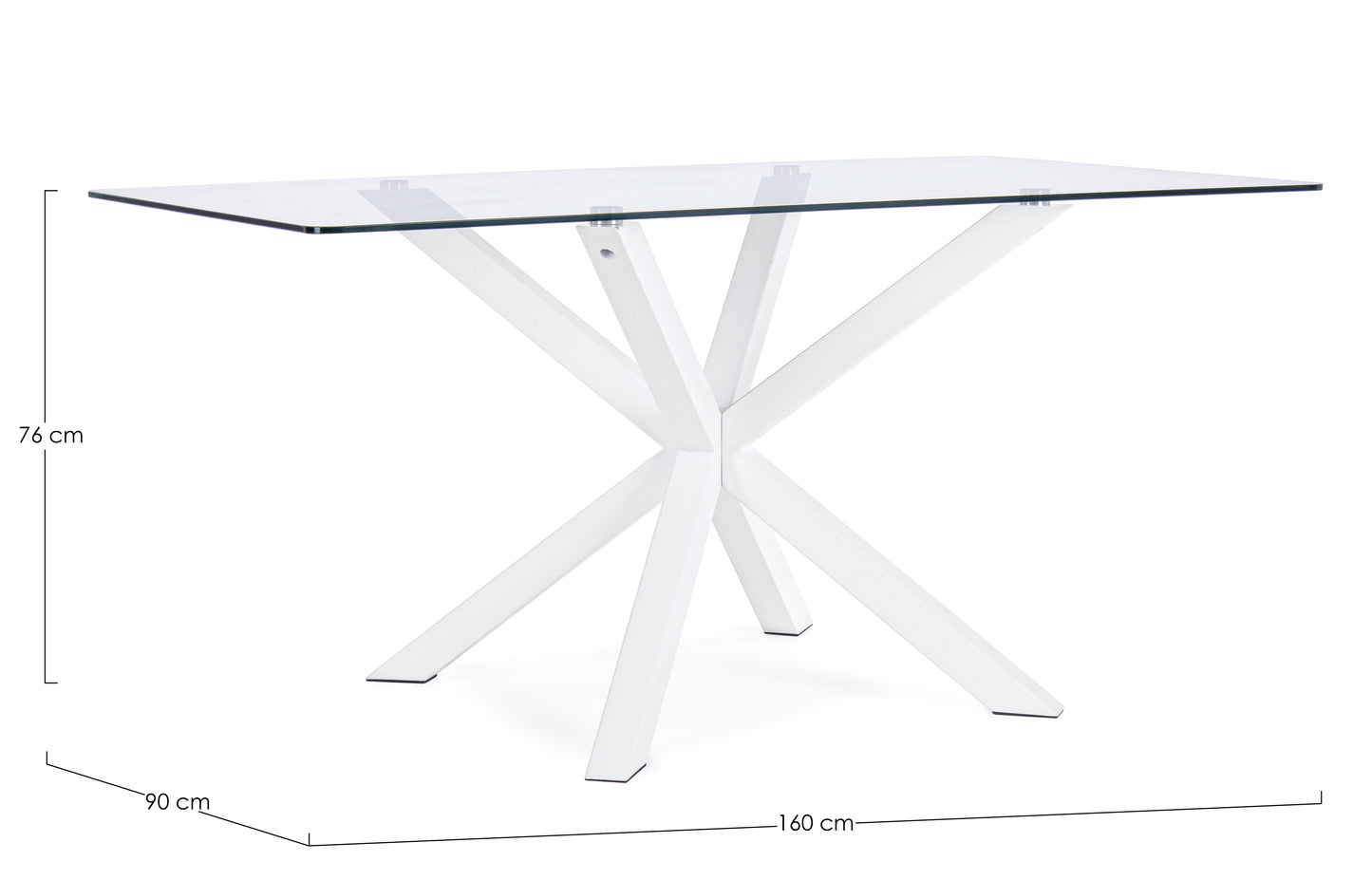 TAVOLO MAY RETT GAMBA BIANCO 160X90