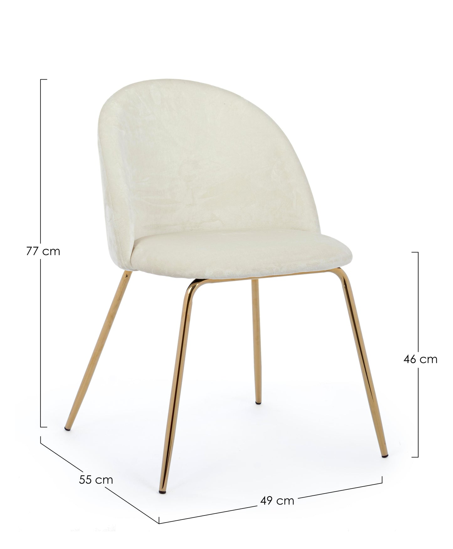 SEDIA TANYA VELLUTO BIANCO