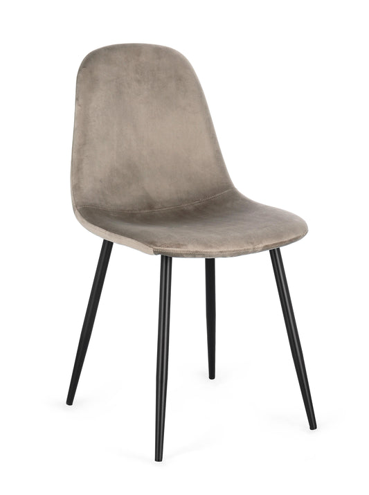 SEDIA NEW IRELIA NERO/VEL.TORTORA