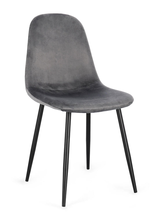 SEDIA NEW IRELIA NERO/VEL.GRIGIO SCURO