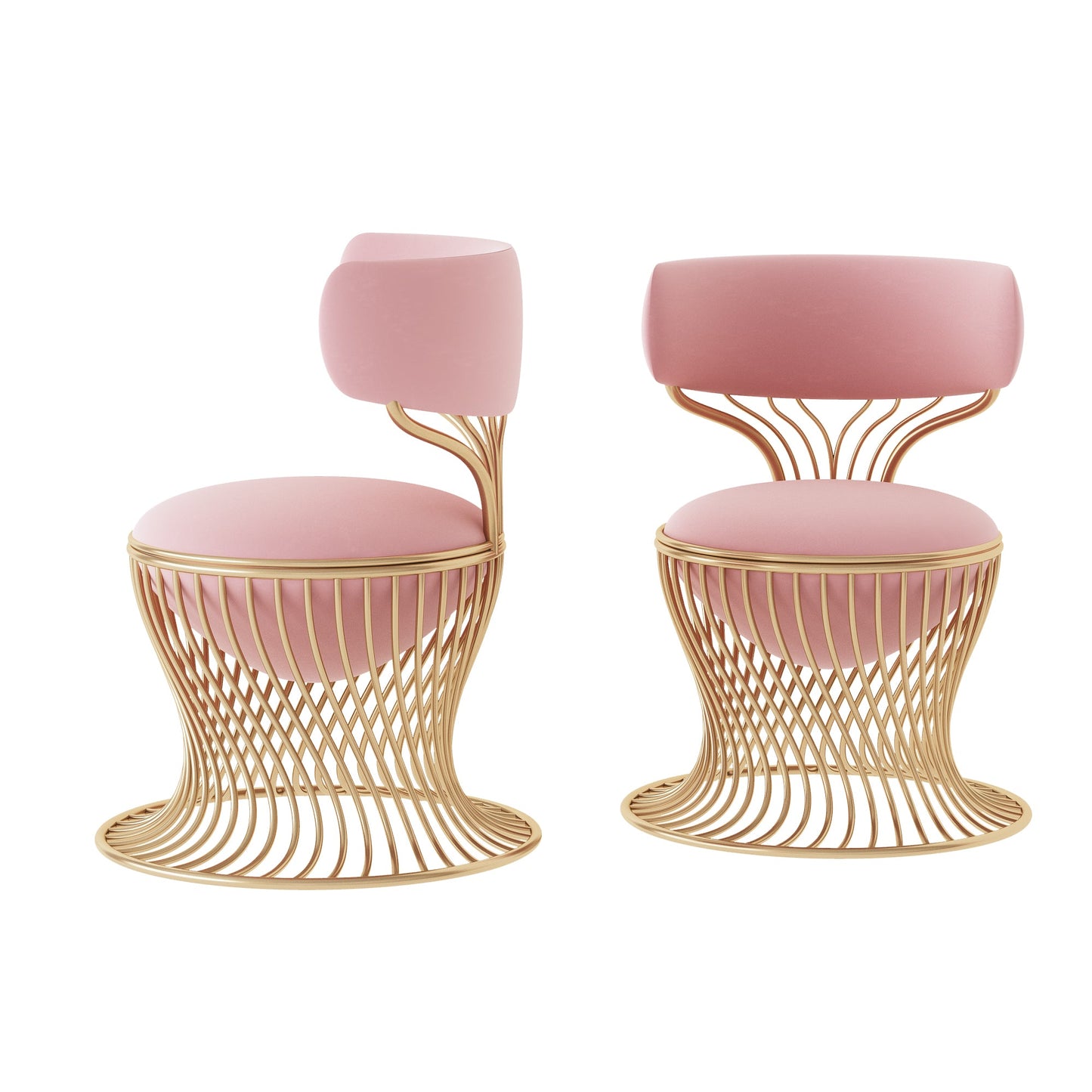 Sedia "Mermaid" dorata in metallo, design ispirato alle sirene, dimensioni 60x60x80 cm.