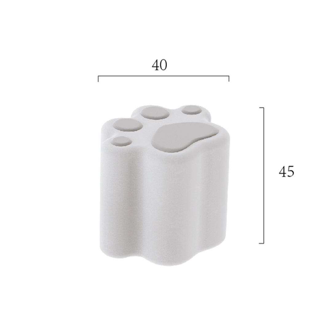 Pouf "Zampa di Gatto" in Morbido Velluto Grigio - Dimensioni 40x40x45cm