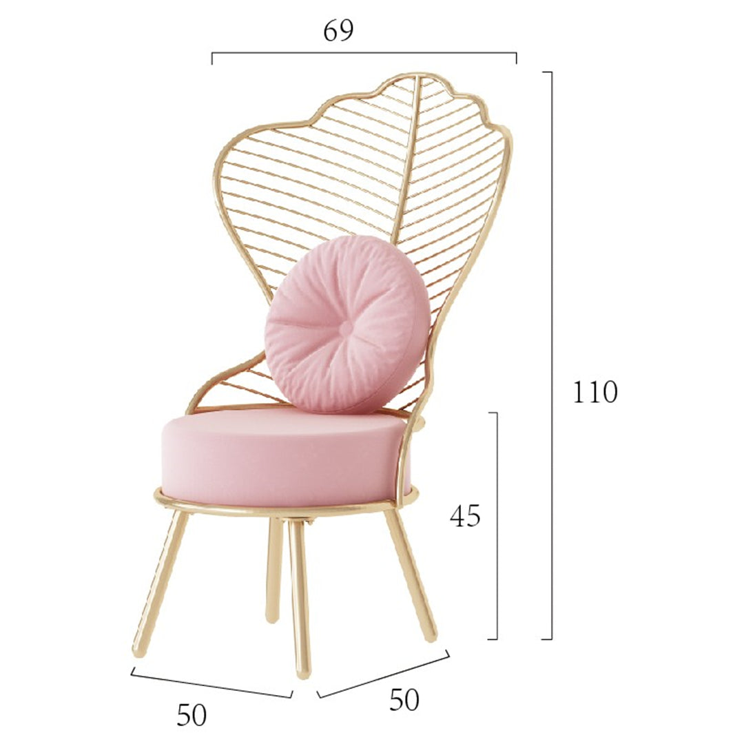 Sedia principessa dorata dimensioni 69x50x110 cm