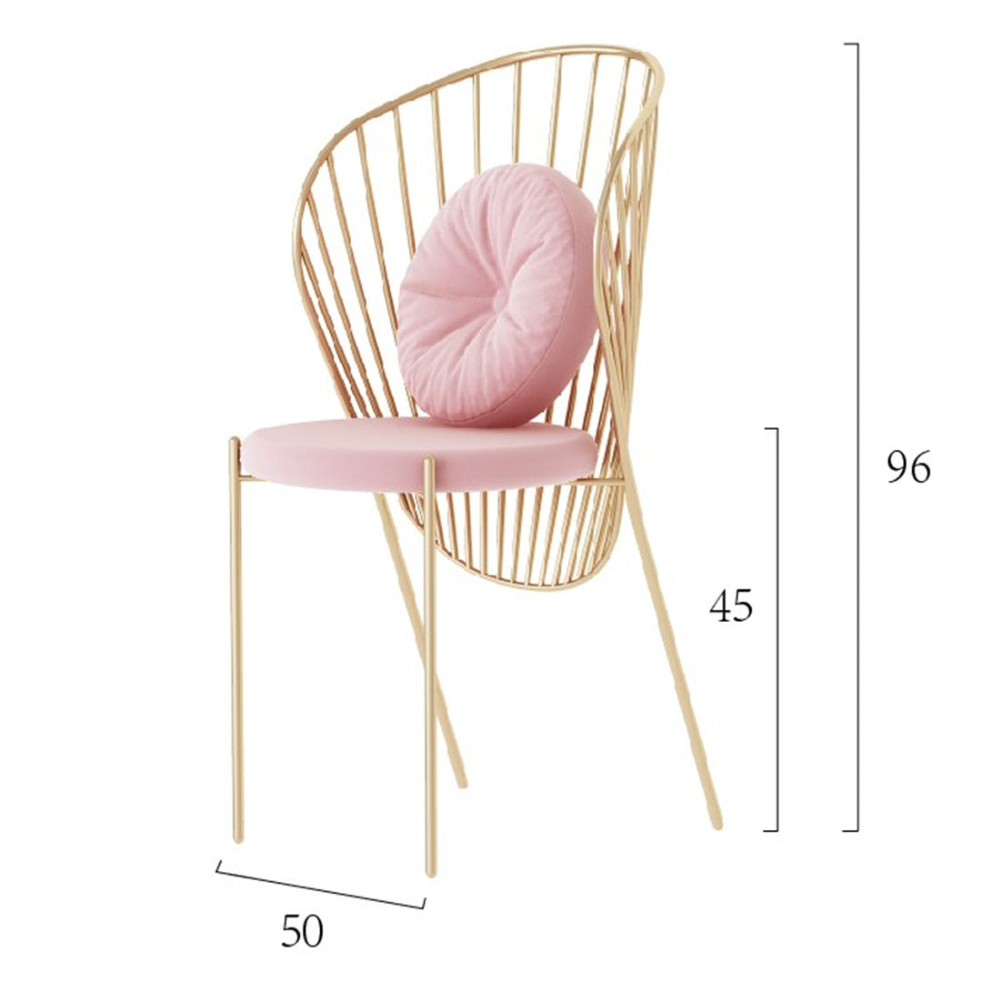Sedia "Shell" Sedia in metallo dorato a forma di conchiglia - 50x45x96 cm