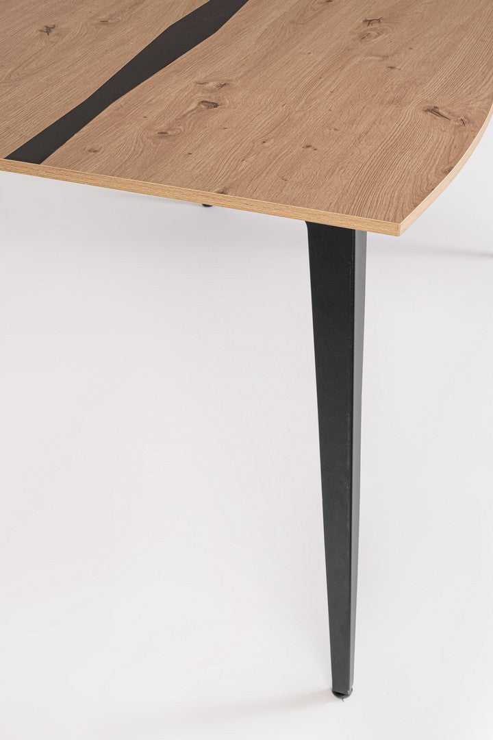 TAVOLO MELYS NATURALE-NERO 160X75