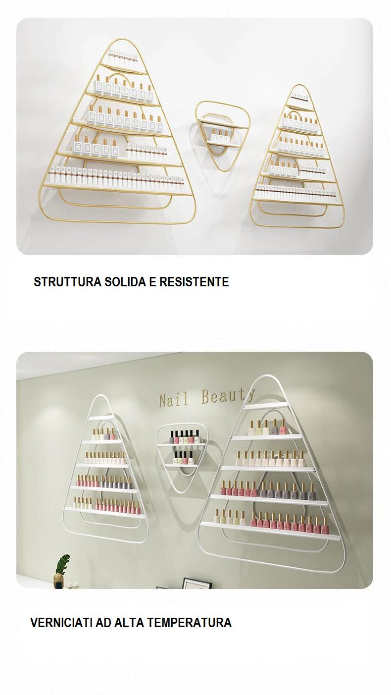 Scaffale triangolare a muro