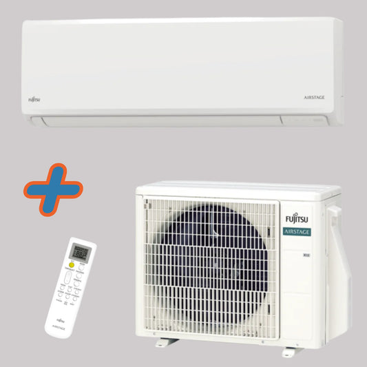 FUJITSU SPLIT KN09 COMPLETE AIR CONDITIONER (INTERIOR + EXTERIOR) Wi-Fi