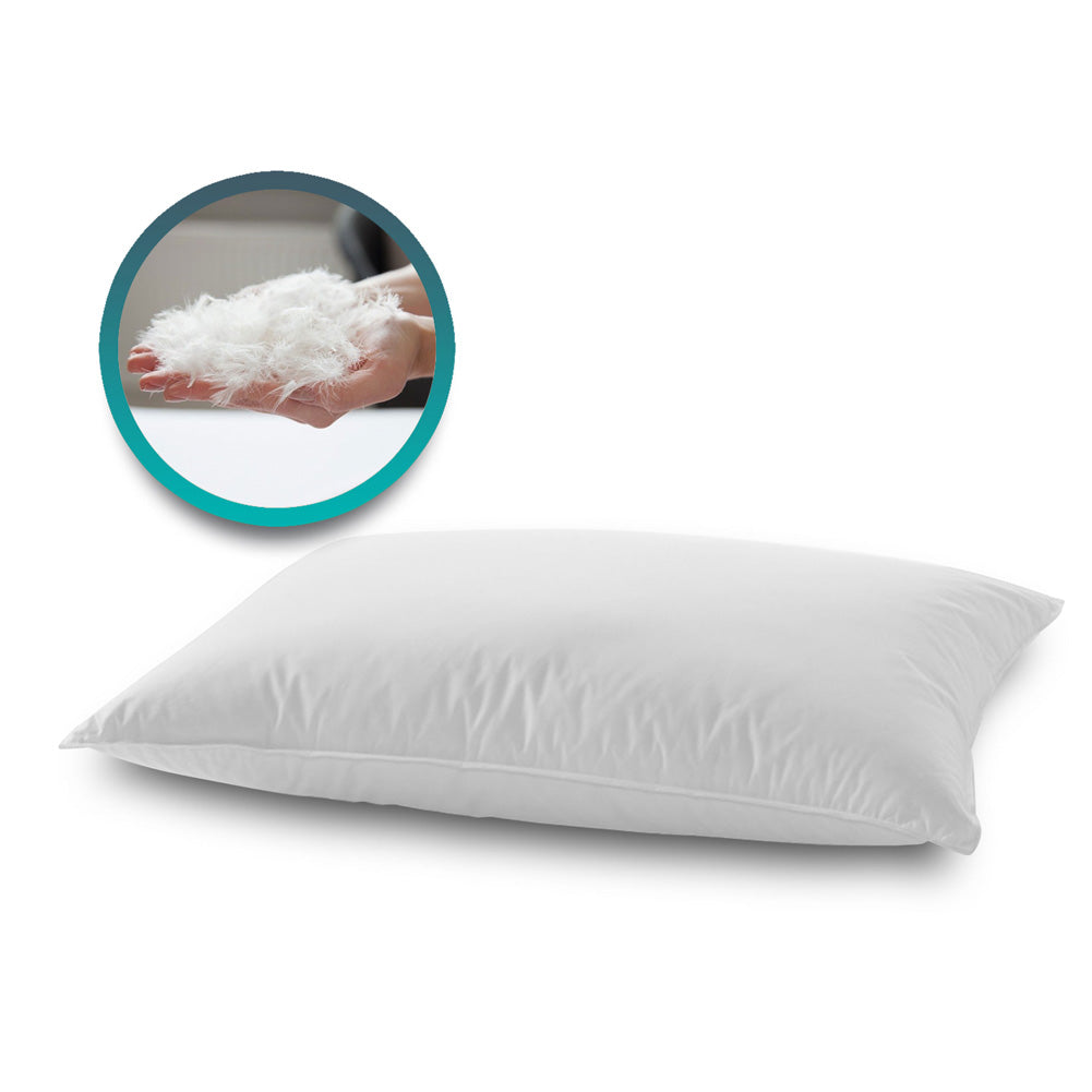 Coppia Cuscini in piuma d'oca e piumino soffici con cover in cotone alti 15 cm