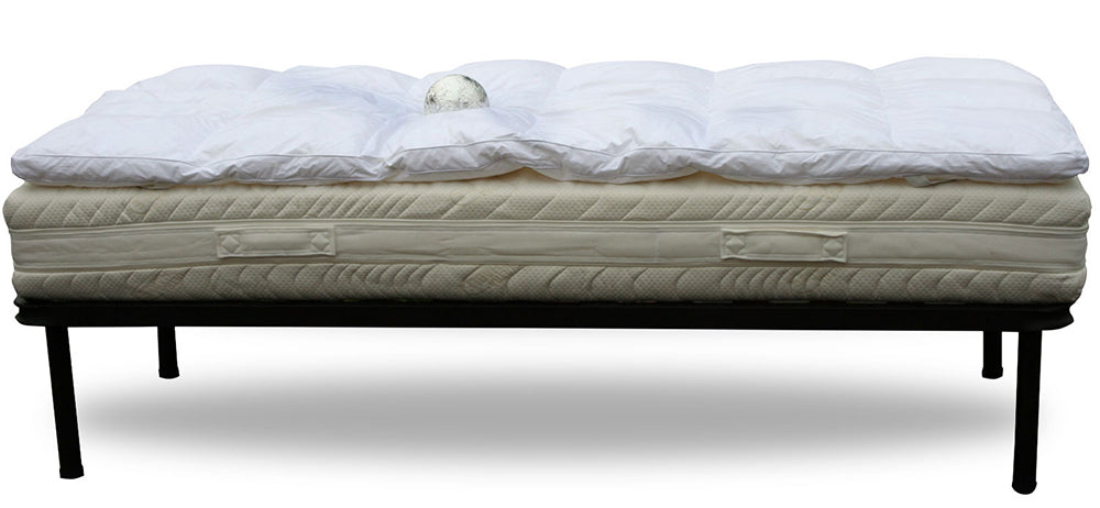 Topper correggi materasso termo regolatore in piuma e piumo oca 20% Piumino 80% Piumetta 600 GR/MQ 160x200 cm