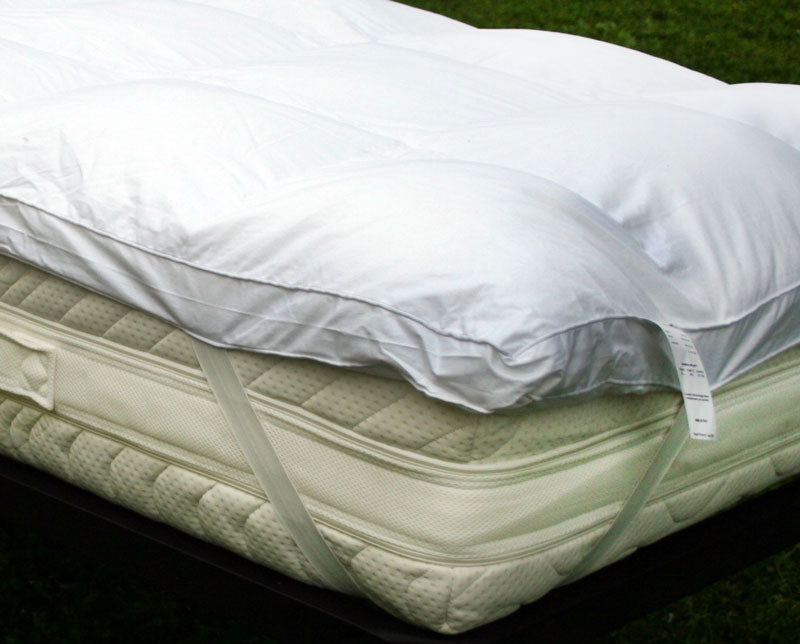 Topper correggi materasso termo regolatore in piuma e piumo oca 20% Piumino 80% Piumetta 600 GR/MQ 160x200 cm