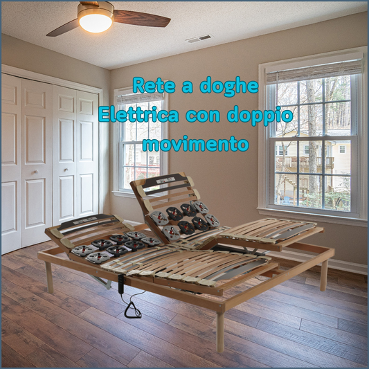 Rete letto a doghe in legno di faggio con movimento a motore dotata di telecomando - Rete Superior