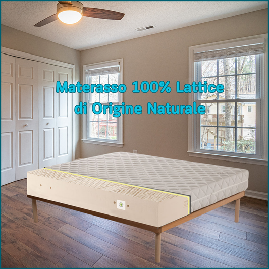 Materasso 100% lattice di origine naturale a zone con tessuto antiacaro alto 20 cm - POLARIS