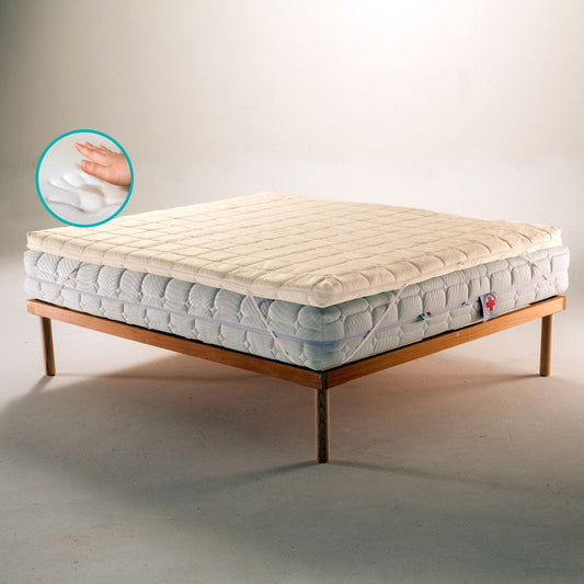 Topper, correttore memory foam per materasso con tessuto sfoderabile e lavabile, alto 10 Cm