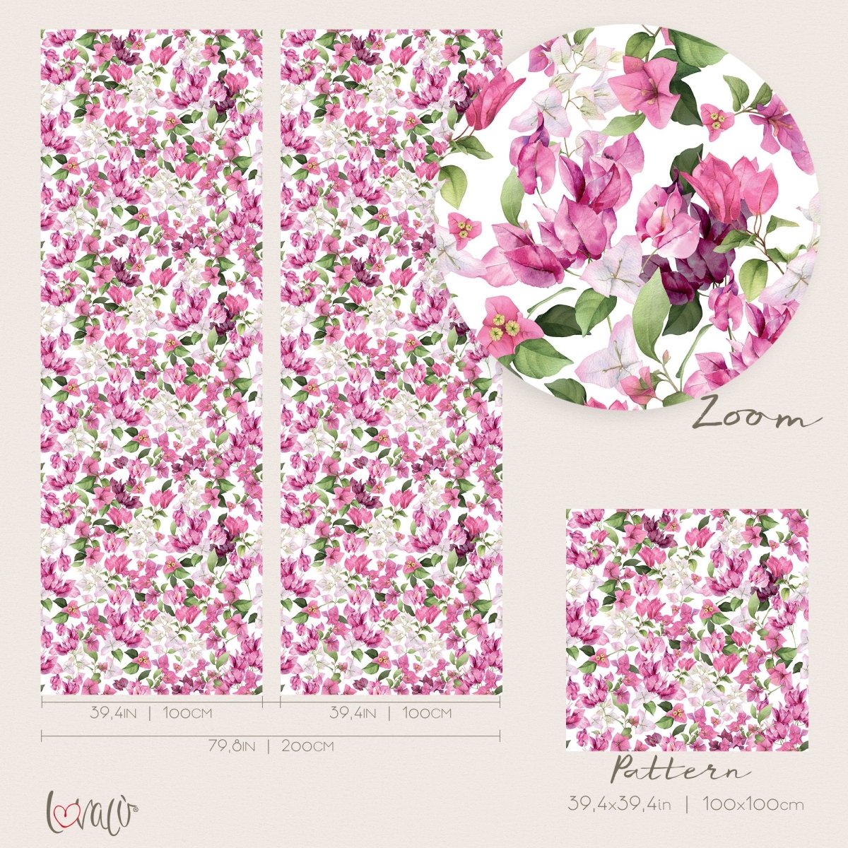 Wallpaper - Botanical bougainvillea PANAREA